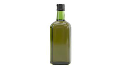 Green Glass Bottle with Black Cap.
