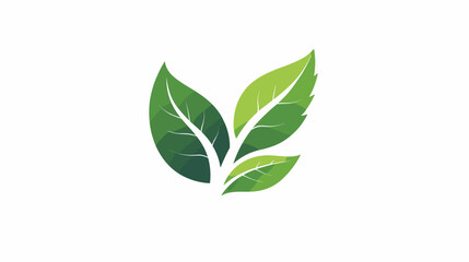 Fototapeta premium Three Green Leaves Illustration Design Element.