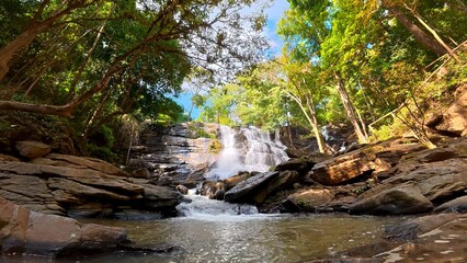 Timelapse of the Tad Mok waterfall , Chiangmai Thailand.