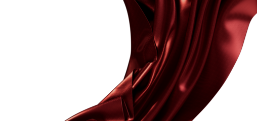Close-up of a luxurious red fabric with beautiful drape and texture. Perfect for backgrounds, design