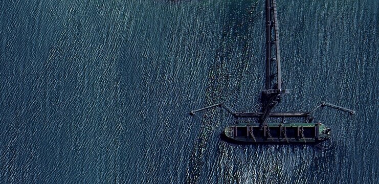 Aerial Satellite View of Oil Tanker at Paraguana Refinery Complex Venezuela