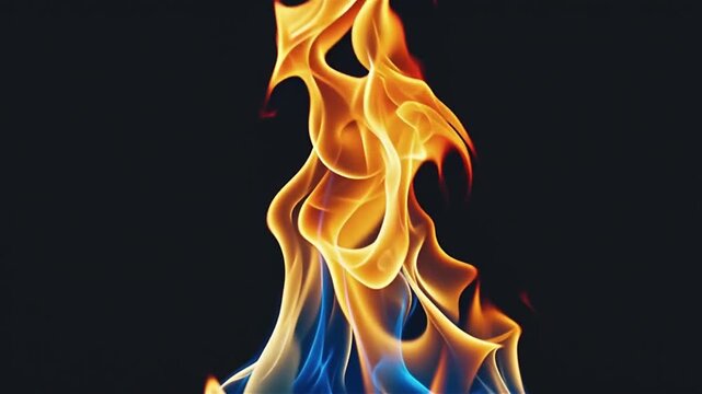 Eternal Flicker &mdash; Vibrant Flame Dancing on Dark Background, Fire Energy Display, Elemental Light Beauty