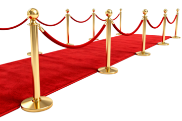 Red Carpet with Golden Stanchions for Event