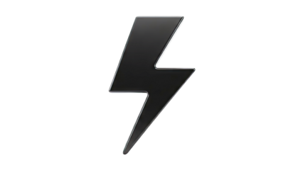 Black Lightning Bolt Icon