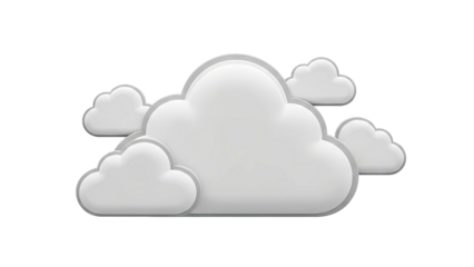 Stylized White Clouds on a Gray Background