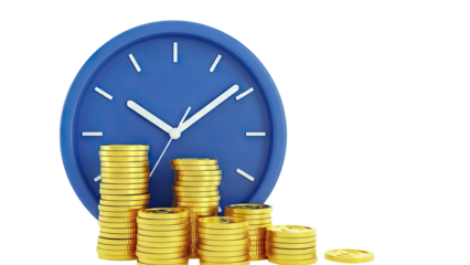 Time is Money: Clock and Growing Coin Stacks