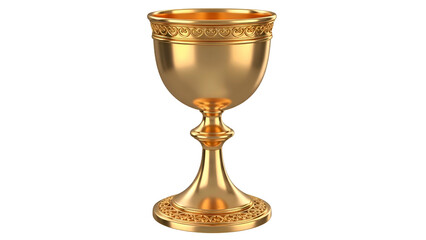 Golden Chalice with Ornate Details and Stem.