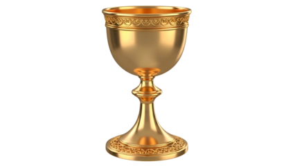 Golden Chalice with Ornate Details and Stem.