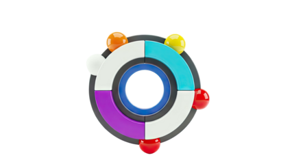 Colorful Abstract Circular Object with Spheres