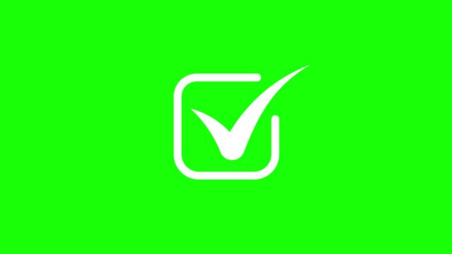 Check Mark, Approval and Confirmation animation on Green Screen (Chroma key) 4K.