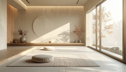 Minimalist meditation background with a calm and soothing atmosphere, designed for mindfulness apps, guided meditation, yoga platforms and wellness education content.