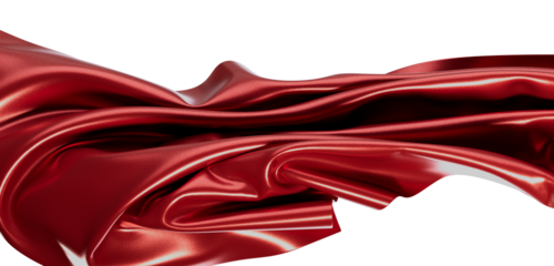 Elegant red satin material softly flowing and textured, perfect for fashion, design, and luxury concepts, isolated again