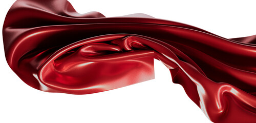 Stunning abstract image of swirling red satin. Perfect for fashion, design, and luxury themes. Rich...
