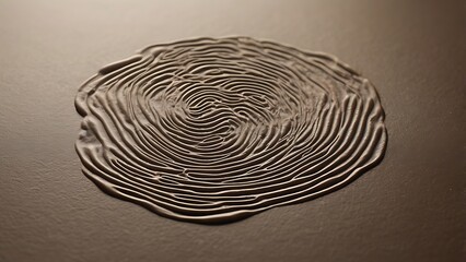 Ultra realistic HDR photo of minimal fingerprint silhouette on smooth matte surface