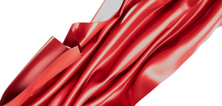 Abstract silky red cloth waves, textile background, perfect for use in art, fashion, and design projects, with space for - Powered by Adobe