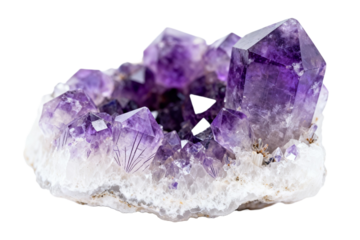 Amethyst Crystal Cluster with Quartz Matrix