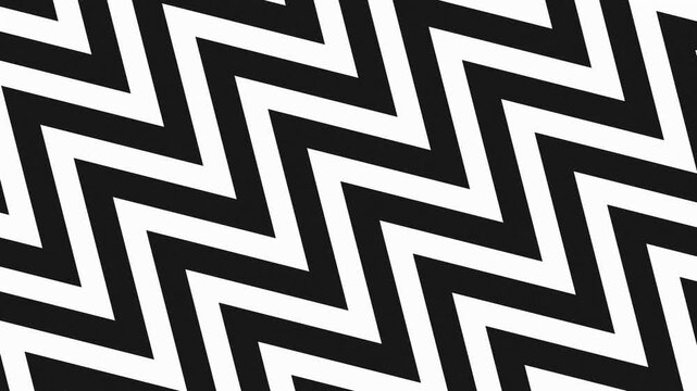 Seamless black and white abstract geometric pattern featuring a retro vector design with wave and triangle shapes for a decorative textile wallpaper backdrop
