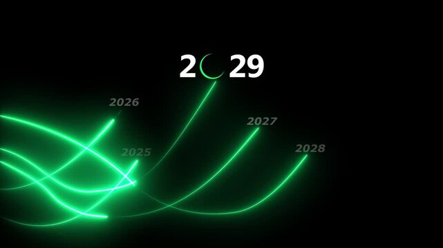 Business growth trends, projections and goal for the  upcoming year 2029. Corporate competitiveness on a global level. Concept of business growth. business trends upcoming year 2029 idea. 4k video.