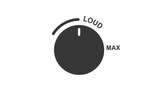 Volume Control Dial Set to Loud.