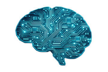 Artificial intelligence brain developing ideas, machine learning process with a glowing digital circuit network