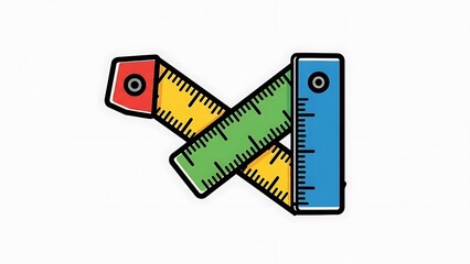 Colorful Rulers Measuring Length and Width.