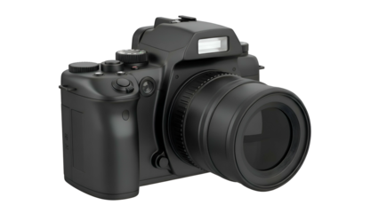 Black Digital Camera with Lens.