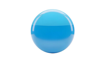 Blue Marble on White Background.