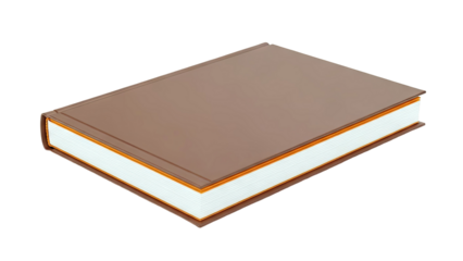 Closed Brown Hardcover Book with Orange Edges