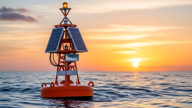 Solar energy powering marine buoy