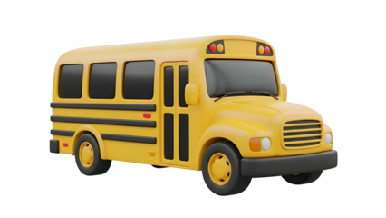 Yellow School Bus Front View.