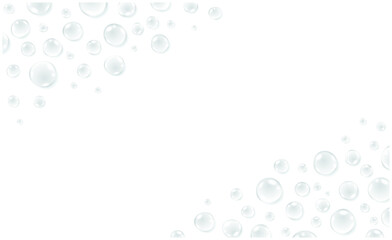 水滴フレームの清潔感ある背景素材｜Water Droplets Frame Background with Clean White Space