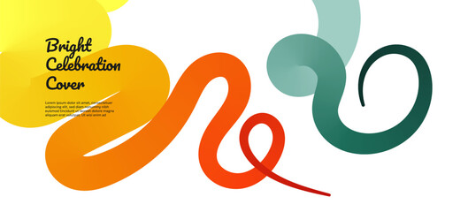 Playful 3d rainbow ribbons and wavy squiggles create a dynamic memphis style background. These organic fluid loops and graffiti strokes add a fun, energetic vibe to music posters and kids art.