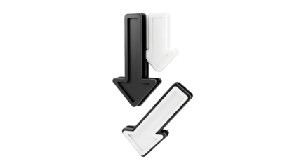 Black and White Arrows Pointing Down