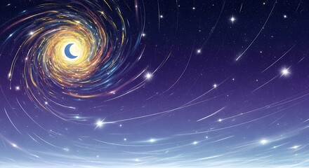 Obraz premium Celestial Dreamscape - A Night Sky Symphony of Stars and Light.