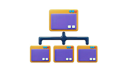 3D Organization Chart with Browser Windows