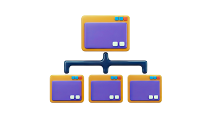 3D Organization Chart with Browser Windows