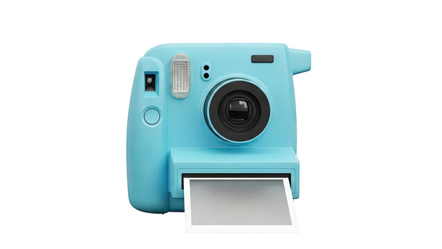 Blue Instant Camera with Photo Ejecting