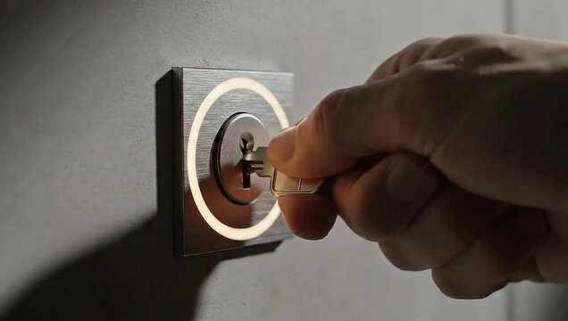 Unlocking Security - Key in Lock Video.