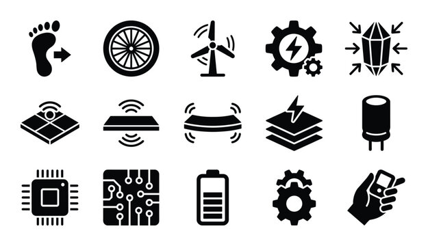 Smart materials and nanotechnology development abstract vector outline black icon for user interface