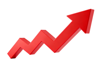 Red 3D Arrow Graph for Business Growth