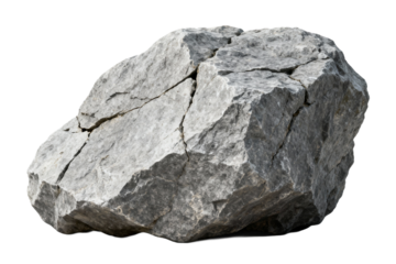 Large Gray Granite Rock with Cracks