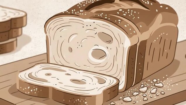 Freshly Baked Bread - A Delicious Slice of Homemade Goodness.