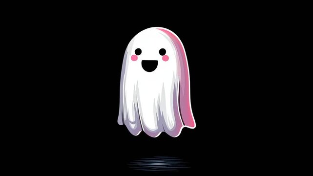 Animating Ghost Character Floating Against Dark Background