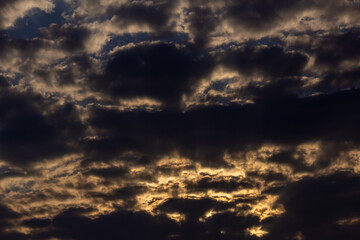 Obraz premium Cloudscape, Colored Clouds at Sunset
