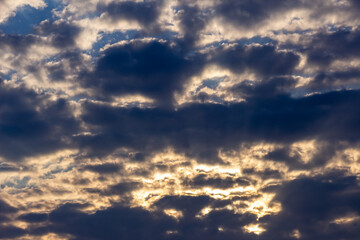 Obraz premium Cloudscape, Colored Clouds at Sunset