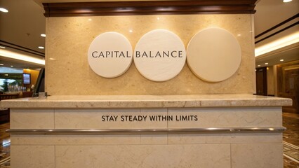 Modern Reception Space with Elegant Signage and Warm Lighting in a Financial Institution Lobby Area
