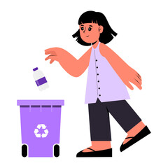 Fototapeta premium Concept illustration of waste disposal and environmental care.