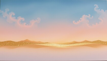 Serene Pastel Sky Over Rolling Earthy Hills