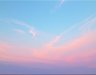 Tranquil Sunrise Sunset Sky with Pastel Clouds