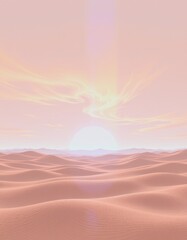 Serene Desert Dunes Sunset with Pastel Sky